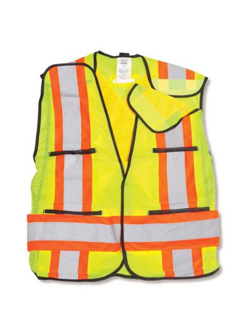Lime Green 100% Polyester Soft Mesh Safety Vest