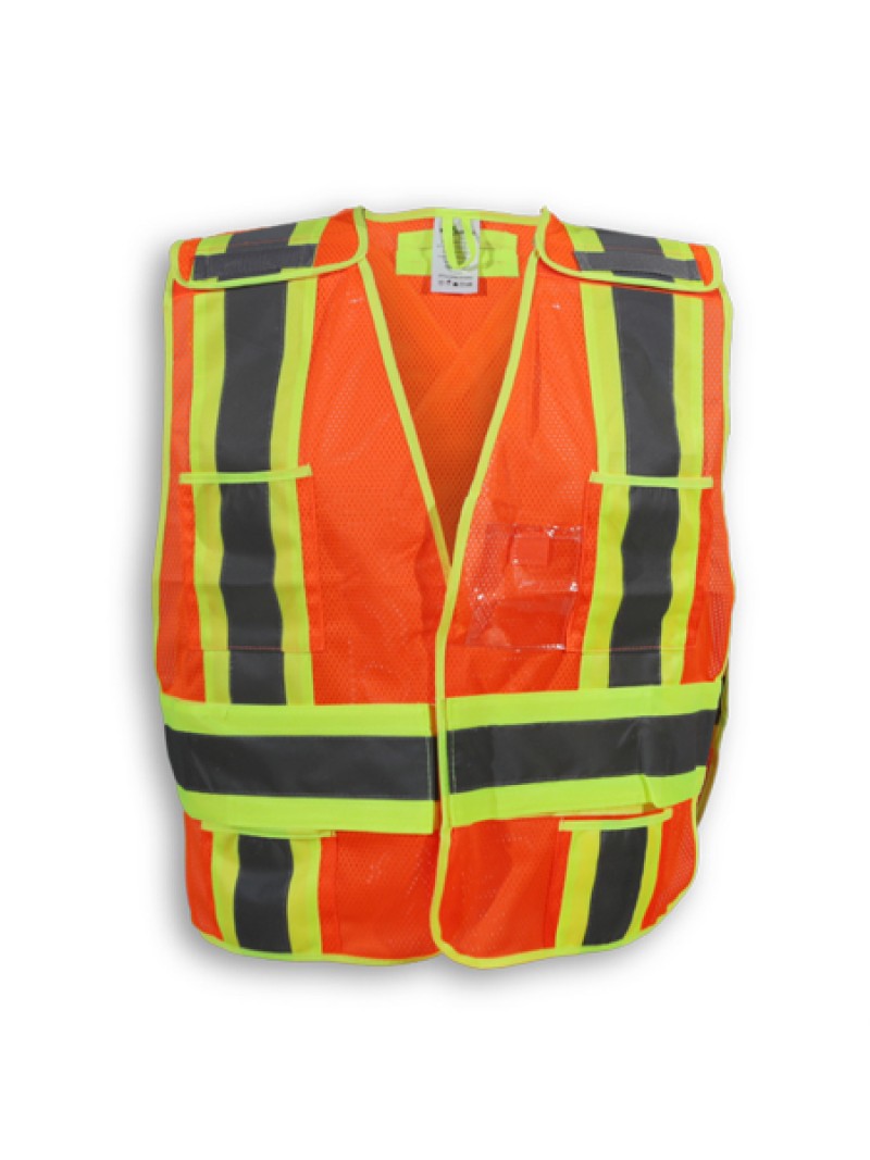 Orange 100% Polyester Soft Mesh Safety Vest