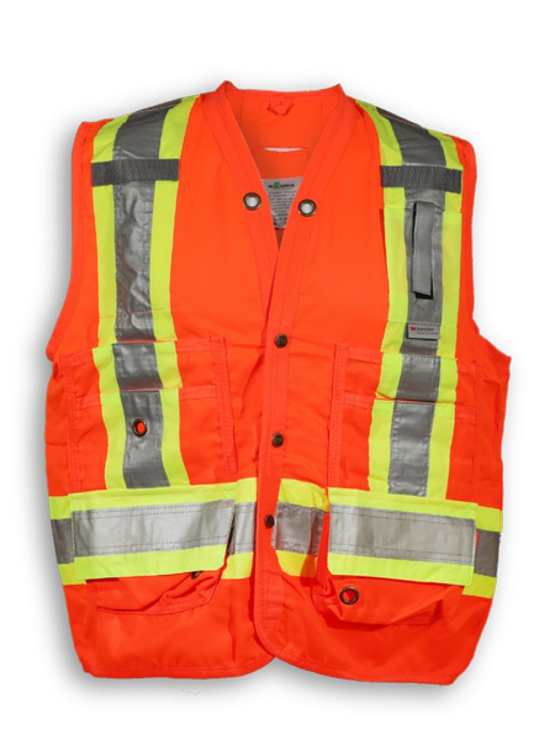 Orange 100% Polyester Surveyor Vest