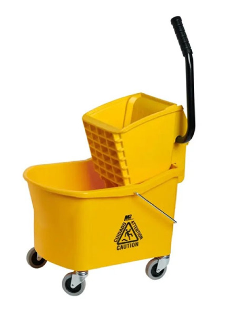 Mop Bucket 32 Qt. Grizzly Side Press Combo - Yellow