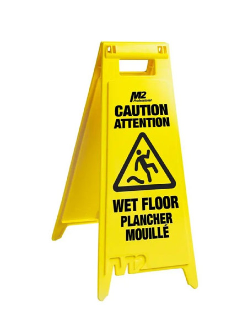 28" Caution Wet Floor Sign - English / French