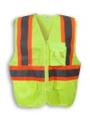 Lime Green 100% Polyester Zipper Safety Vest