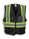 Black 100% Polyester Zipper Safety Vest